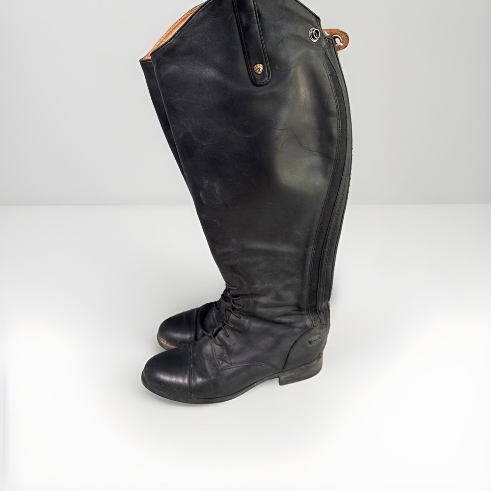 Ariat Heritage Contour Field Zip Tall Riding Boots Women's US 8B Black Leather